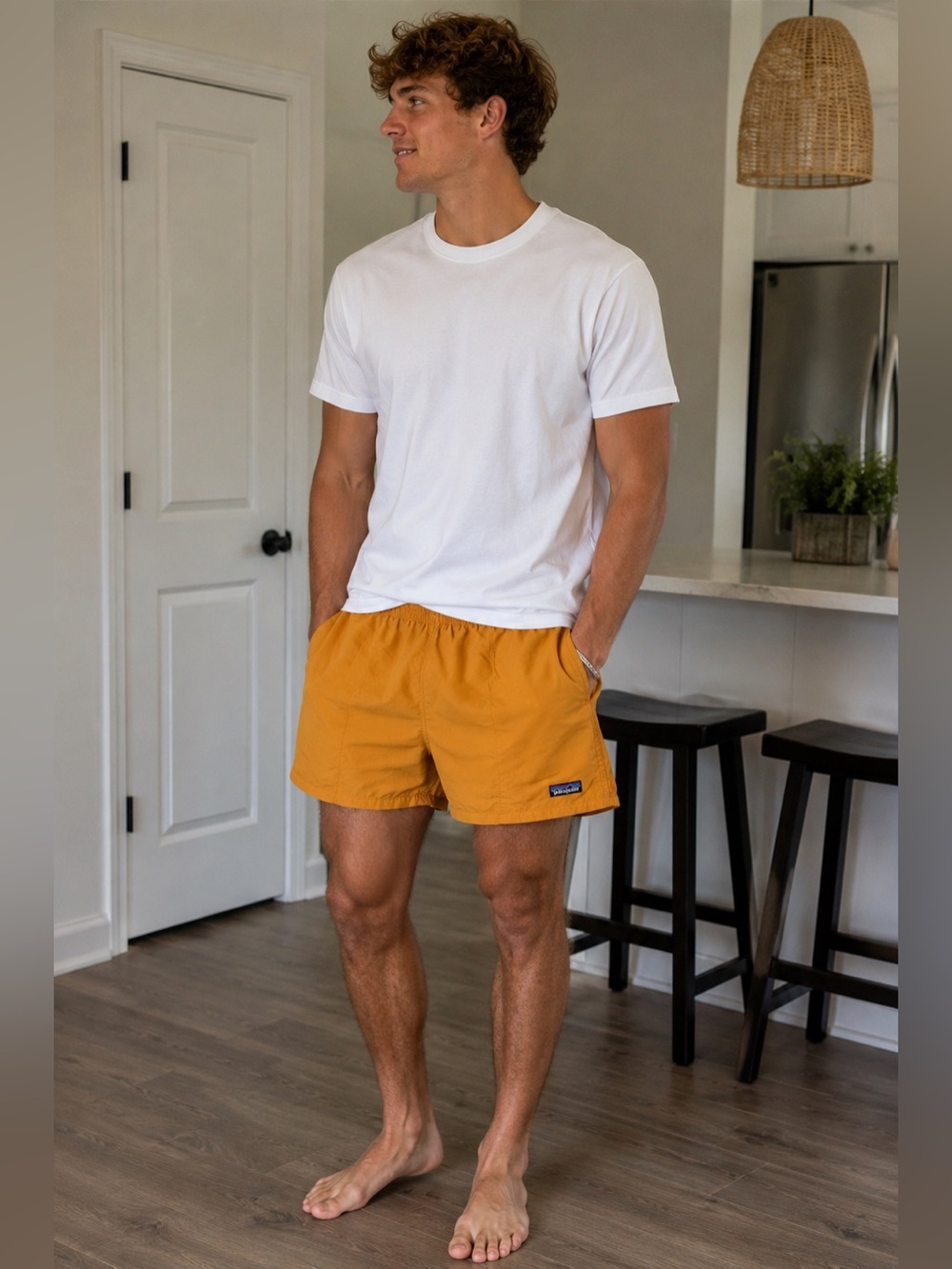 Patagonia Men’s Baggies Shorts Mustard Yellow Orange Size Large